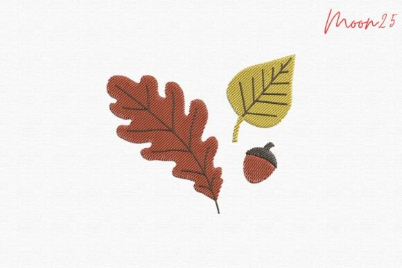 Autumn Leaves Acorn Patch Set for Etsy & Small Shop Embroidery