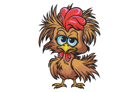 Crazy Rooster: A Quirky Embroidery Design That Charms