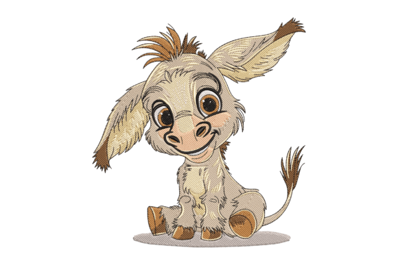 Cute Baby Donkey: A Playful Embroidery Design for Real Projects