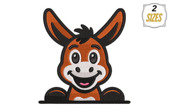Cute Donkey: A Seasonal Embroidery Design with Charm