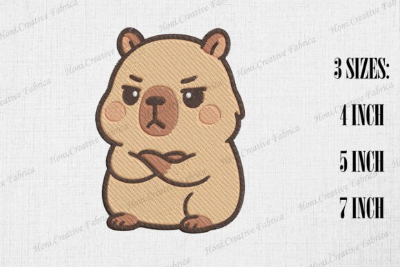 Cute Grumpy Capybara: A Unique Embroidery Pick for Personalized Gifts
