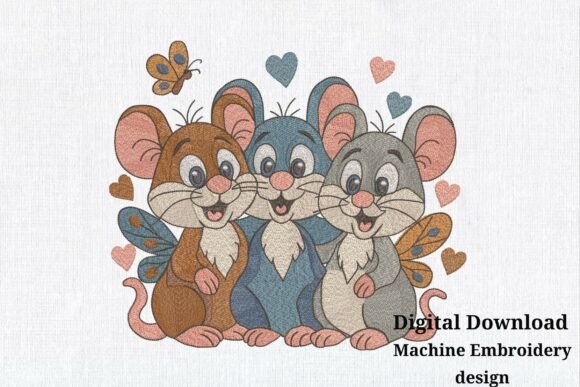 Cute Mice Funny Mouse Friends: A Playful Addition for Embroidery Sellers