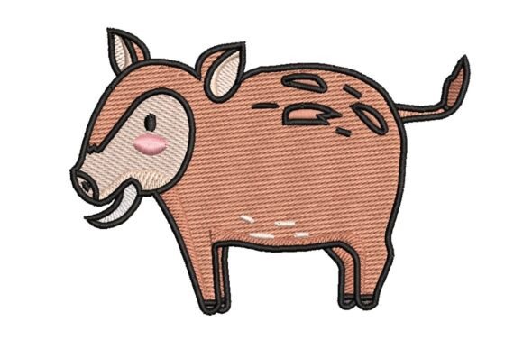 Cute Wild Boar: A Charming Embroidery Design for Personalized Gifts