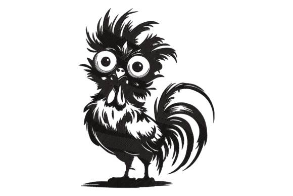 Fluffy Shocked Rooster