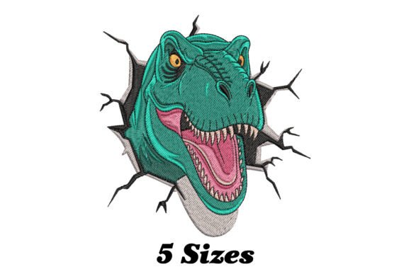 Funny Dinosaur Head: A Playful Touch for Real Embroidery Projects