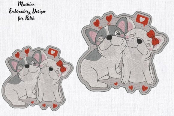 Patch Cute Funny French Bulldog Couple: A Seasonal Embroidery Gem