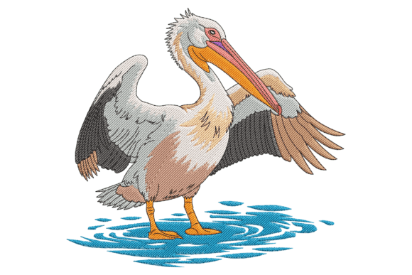 Realistic Pelican Embroidery Design Review for Boutique Apparel