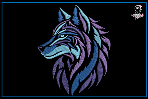 Tribal Wolf Portrait: A Seasonal Embroidery Standout