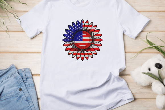 USA Sunflower: A Patriotic Embroidery Design for Personalized Gifts